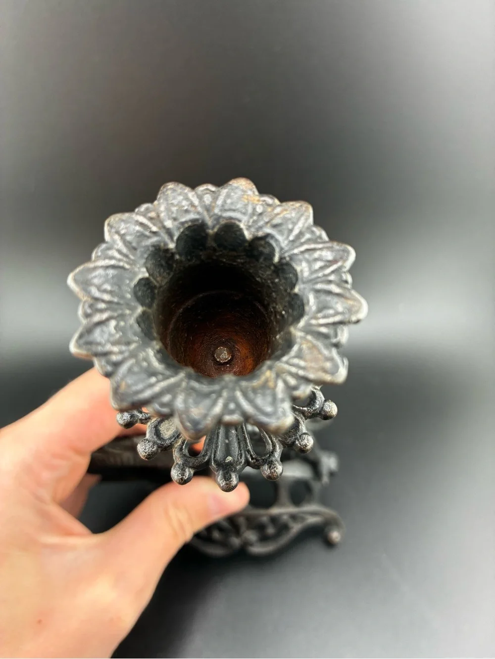 Vintage cast iron Dragon Candle Holder - Black